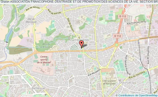 plan association Association Francophone D'entraide Et De Promotion Des Sciences De La Vie. Section Bretagne-manche-atlantique (afeps) Brest