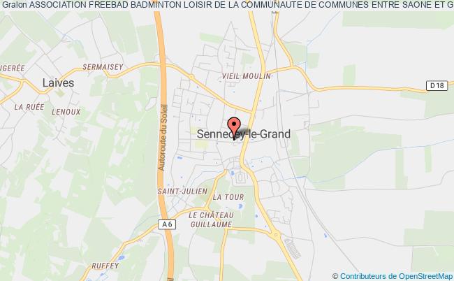 plan association Association Freebad Badminton Loisir De La Communaute De Communes Entre Saone Et Grosne Sennecey-le-Grand