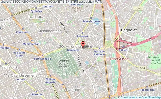 plan association Association Gambetta Yoga Et Bien Etre Paris