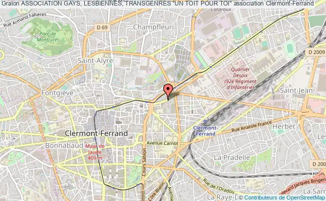 plan association Association Gays, Lesbiennes, Transgenres "un Toit Pour Toi" Clermont-Ferrand