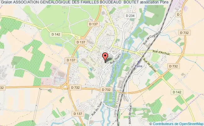 plan association Association Genealogique Des Familles Boudeaud  Boutet Pons