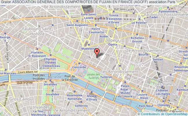 plan association Association GÉnÉrale Des Compatriotes De Fujian En France (agcff) Paris 1er