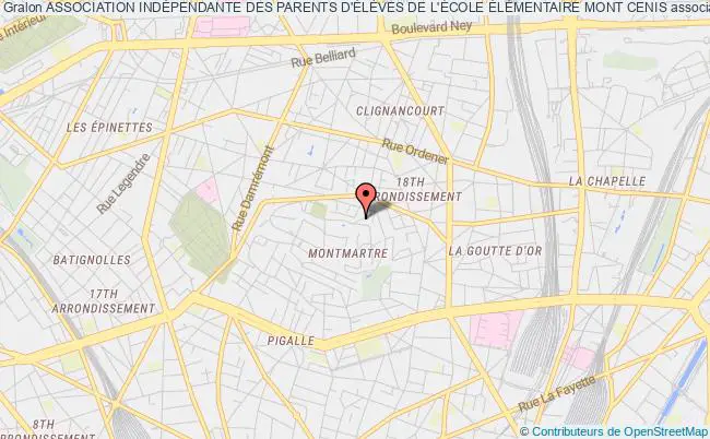 plan association Association IndÉpendante Des Parents D'ÉlÈves De L'École ÉlÉmentaire Mont Cenis Paris 18e