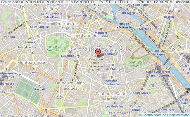 plan association Association Independante Des Parents D'eleves De L'ecole G. Lapierre Paris 5eme Paris