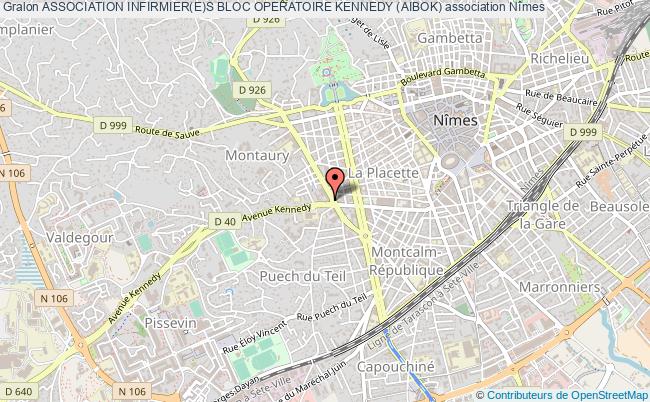 plan association Association Infirmier(e)s Bloc Operatoire Kennedy (aibok) Nîmes