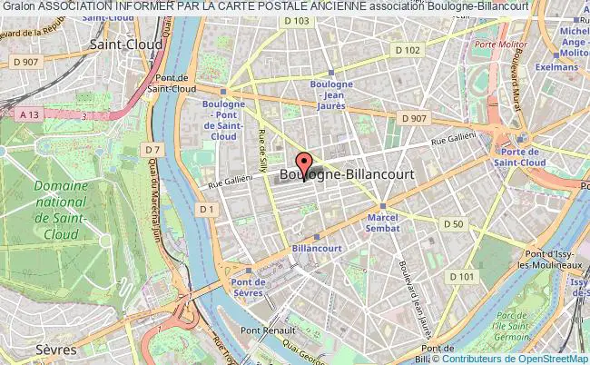 plan association Association Informer Par La Carte Postale Ancienne Boulogne-Billancourt