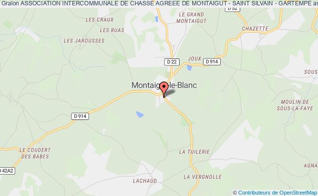 plan association Association Intercommunale De Chasse Agreee De Montaigut - Saint Silvain - Gartempe Montaigut-le-Blanc