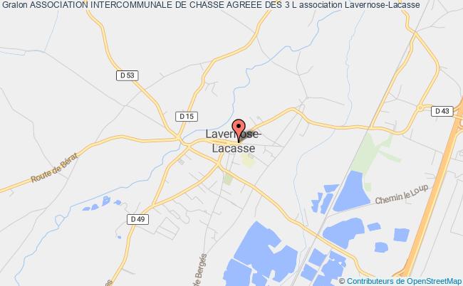 plan association Association Intercommunale De Chasse Agreee Des 3 L Lavernose-Lacasse