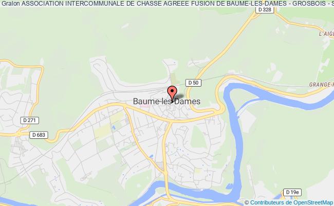 plan association Association Intercommunale De Chasse Agreee Fusion De Baume-les-dames - Grosbois - Sechin Baume-les-Dames