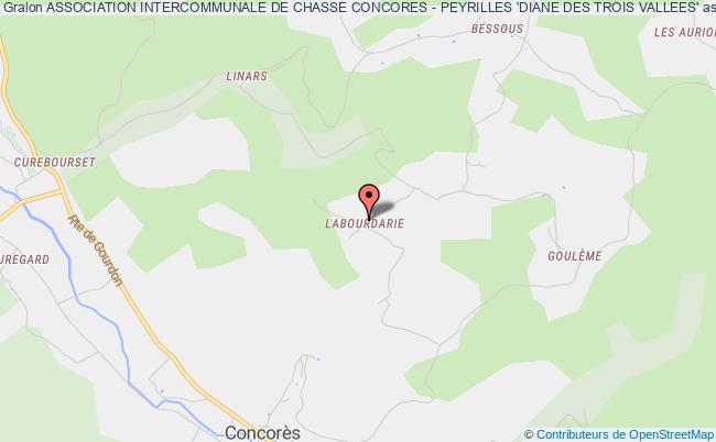 plan association Association Intercommunale De Chasse Concores - Peyrilles 'diane Des Trois Vallees' Concorès