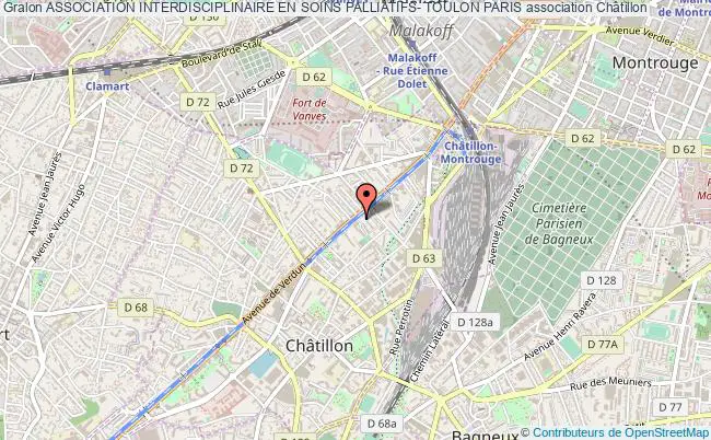 plan association Association Interdisciplinaire En Soins Palliatifs- Toulon Paris Châtillon