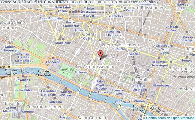 plan association Association Internationale Des Clubs De Vedettes  Aicv Paris 1er
