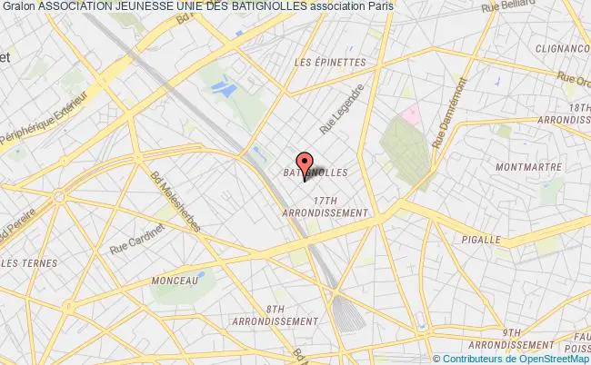 plan association Association Jeunesse Unie Des Batignolles Paris 17e