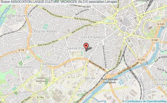 plan association Association LaÏque Culture Vacances (alcv) Limoges
