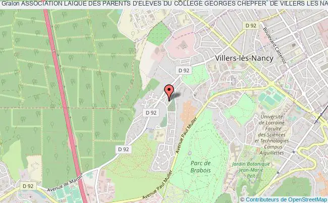 plan association Association Laique Des Parents D'eleves Du College Georges Chepfer  De Villers Les Nancy Villers-lès-Nancy
