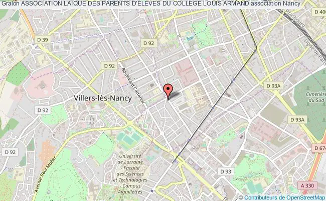 plan association Association Laique Des Parents D'eleves Du College Louis Armand Nancy