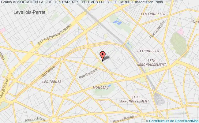 plan association Association Laique Des Parents D'eleves Du Lycee Carnot Paris