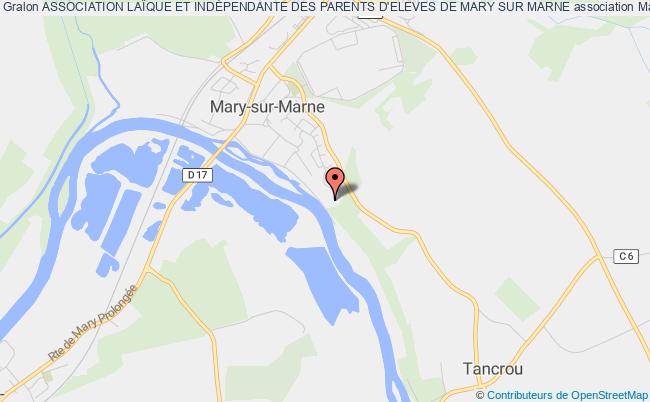 plan association Association LaÏque Et IndÉpendante Des Parents D'eleves De Mary Sur Marne Mary-sur-Marne