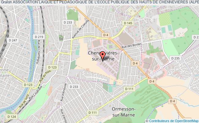 plan association Association Laique Et Pedagogique De L'ecole Publique Des Hauts De Chennevieres (alpephc) Chennevières-sur-Marne