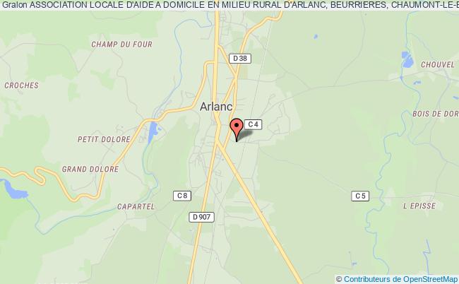 plan association Association Locale D'aide A Domicile En Milieu Rural D'arlanc, Beurrieres, Chaumont-le-bourg ARLANC