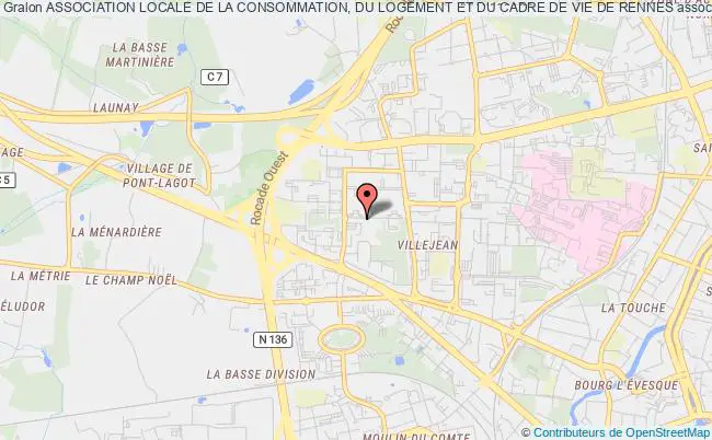 plan association Association Locale De La Consommation, Du Logement Et Du Cadre De Vie De Rennes Rennes