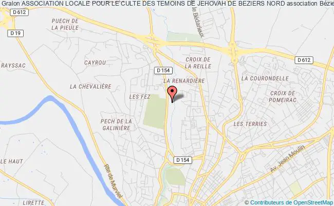 plan association Association Locale Pour Le Culte Des Temoins De Jehovah De Beziers Nord Béziers