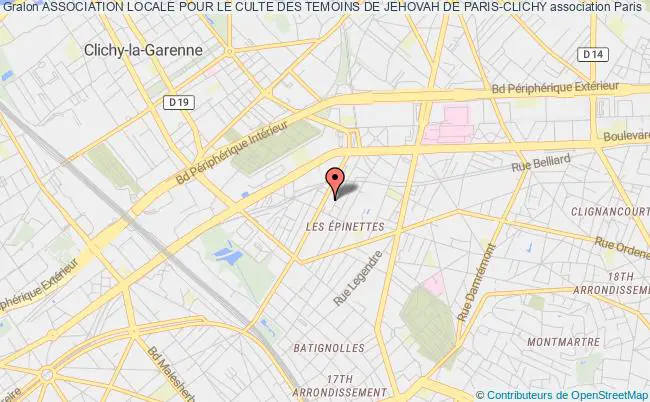 plan association Association Locale Pour Le Culte Des Temoins De Jehovah De Paris-clichy Paris