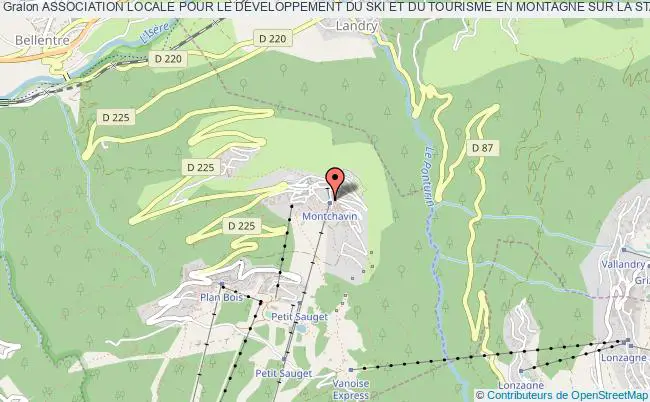 plan association Association Locale Pour Le Developpement Du Ski Et Du Tourisme En Montagne Sur La Station De Montchavin La Plagne La    Plagne Tarentaise