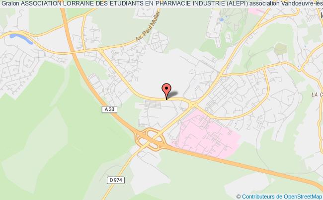 plan association Association Lorraine Des Etudiants En Pharmacie Industrie (alepi) Vandoeuvre-lès-Nancy