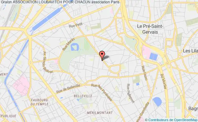 plan association Association Loubavitch Pour Chacun Paris 19e