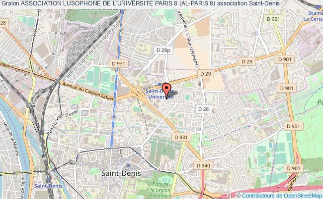 plan association Association Lusophone De L'universitÉ Paris 8 (al-paris 8) Saint-Denis