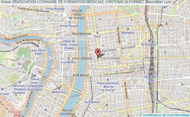 plan association Association Lyonnaise De Formation Medicale Continue Alformec Lyon 3e Arrondissement