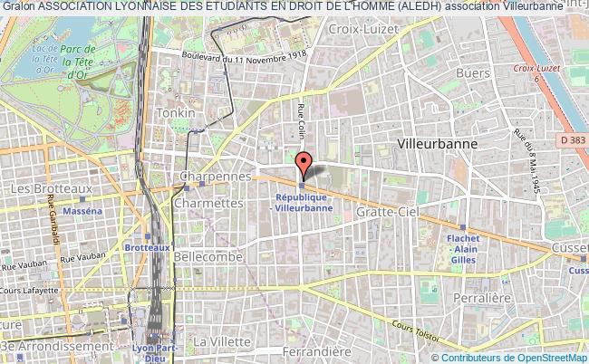 plan association Association Lyonnaise Des Etudiants En Droit De L'homme (aledh) Villeurbanne