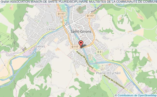 plan association Association Maison De Sante Pluridisciplinaire Multisites De La Communaute De Communes De Saint Girons Saint-Girons