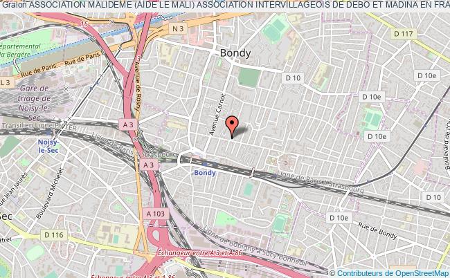 plan association Association Malideme (aide Le Mali) Association Intervillageois De Debo Et Madina En France (a.m.d) Bondy