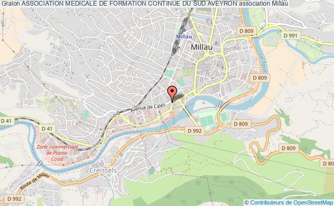 plan association Association Medicale De Formation Continue Du Sud Aveyron Millau