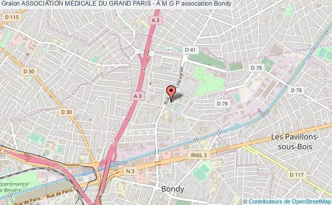 plan association Association MÉdicale Du Grand Paris - A M G P Bondy