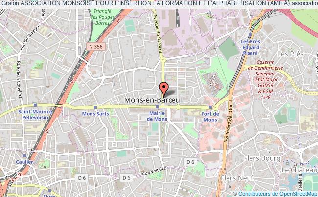plan association Association Monsoise Pour L'insertion La Formation Et L'alphabetisation (amifa) Mons-en-Baroeul