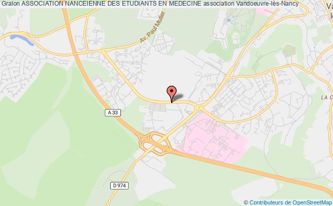 plan association Association Nanceienne Des Etudiants En Medecine Vandoeuvre-lès-Nancy