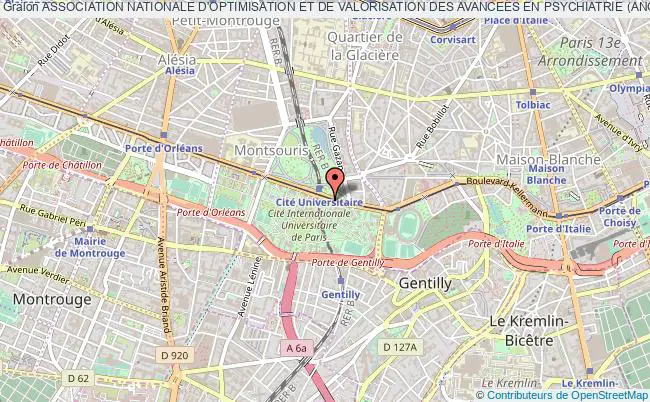 plan association Association Nationale D'optimisation Et De Valorisation Des Avancees En Psychiatrie (anova-psy) Paris