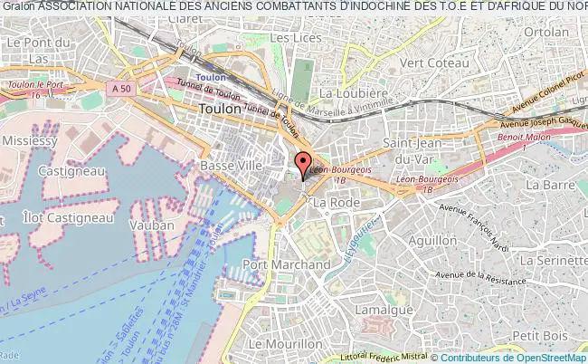 plan association Association Nationale Des Anciens Combattants D'indochine Des T.o.e Et D'afrique Du Nord (u.n.a.c.i.t.a.) Toulon