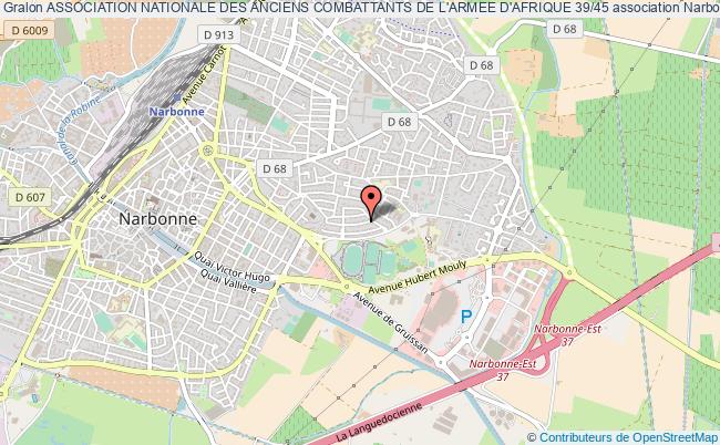 plan association Association Nationale Des Anciens Combattants De L'armee D'afrique 39/45 Narbonne