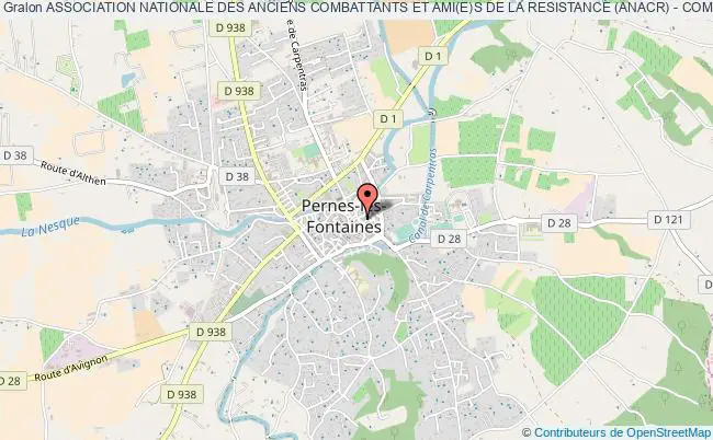 plan association Association Nationale Des Anciens Combattants Et Ami(e)s De La Resistance (anacr) - Comite Departemental De Vaucluse Pernes-les-Fontaines