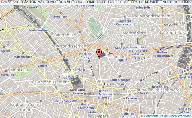 plan association Association Nationale Des Auteurs Compositeurs Et Editeurs De Musique Anciens Combattants (a.n.a.c.e.a.c) Paris
