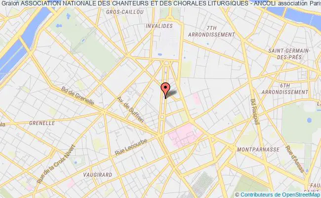 plan association Association Nationale Des Chanteurs Et Des Chorales Liturgiques - Ancoli Paris