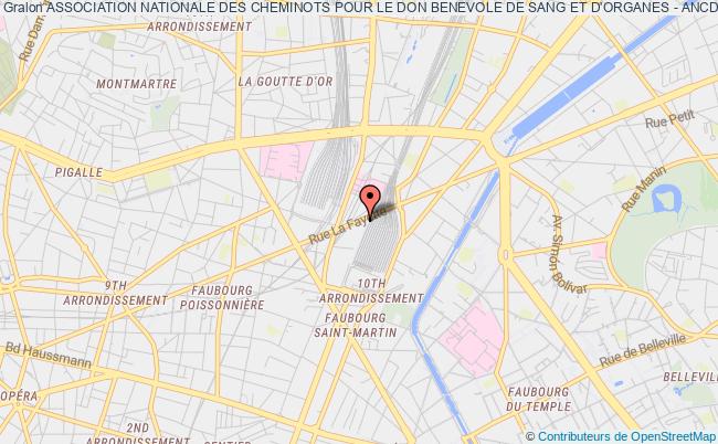 plan association Association Nationale Des Cheminots Pour Le Don Benevole De Sang Et D'organes - Ancdb Paris