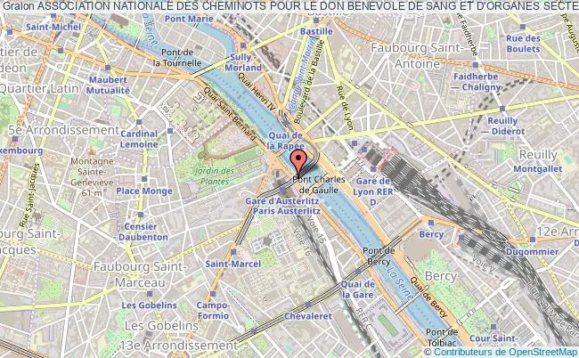 plan association Association Nationale Des Cheminots Pour Le Don Benevole De Sang Et D'organes Secteur Paris Sud Ouest Paris