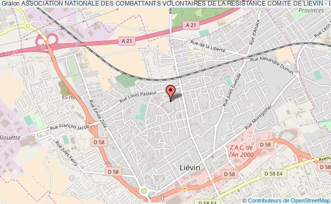plan association Association Nationale Des Combattants Volontaires De La Resistance Comite De Lievin - Lens Liévin