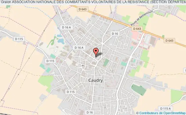 plan association Association Nationale Des Combattants Volontaires De La Resistance (section Departementale Nord) Caudry