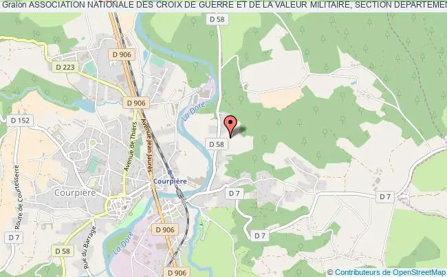 plan association Association Nationale Des Croix De Guerre Et De La Valeur Militaire, Section Departementale Du Puy-de-dome Courpière